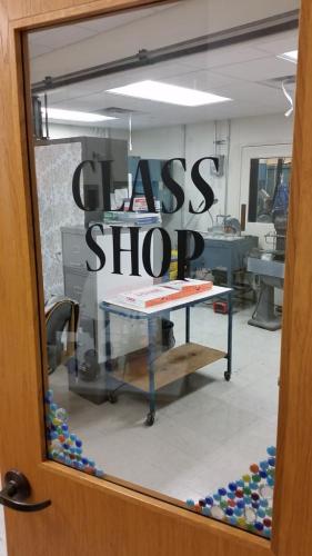 front door of shop