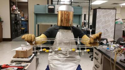 working in shop